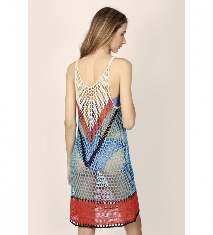 Mujer Admas Vestidos | Vestido Playa Tirantes Tribal Multicolor