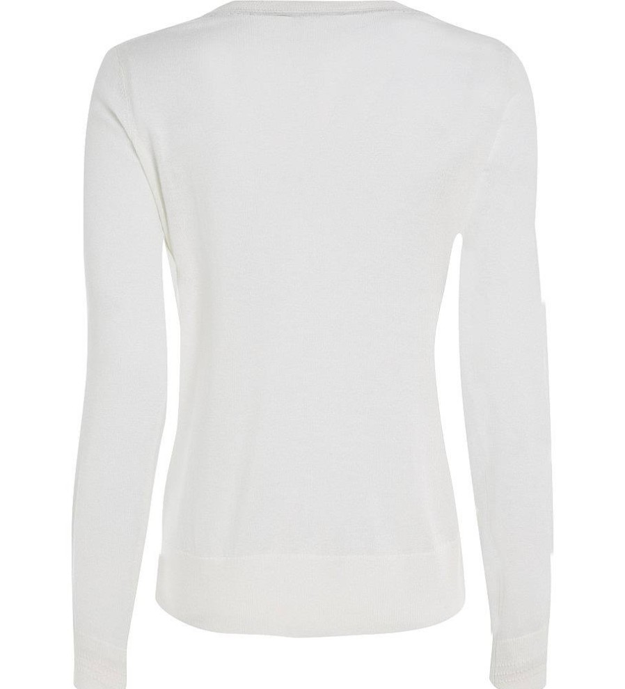 Mujer Tommy Hilfiger Sudaderas Y Jerseis | Jersey Stitch Cuello V Blanco