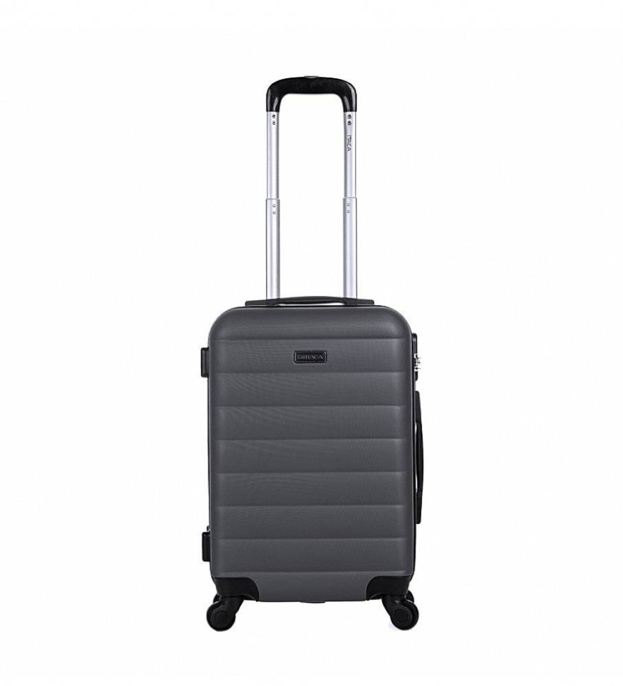 Mujer ITACA Viaje | Maleta Cabina De Viaje Rigida 4 Ruedas Trolley 71250 Antracita -55X38X20Cm-