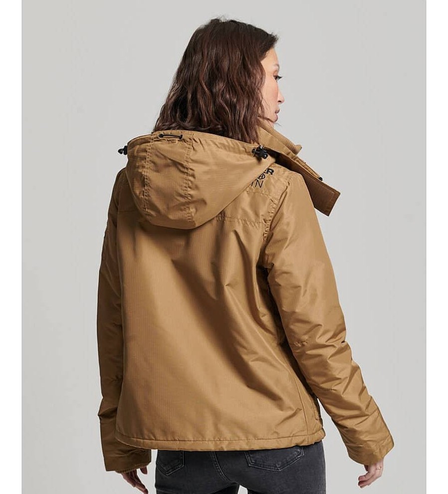 Mujer Superdry Chaquetas Y Abrigos | Chaqueta Cortavientos Con Capucha Mountain Marron