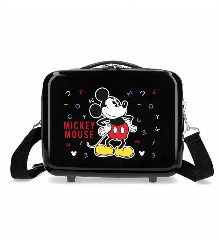 Mujer Joumma Bags Viaje | Neceser Abs Mickey Adaptable Letras Negra -29X21X15Cm-