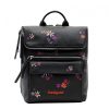 Mujer Desigual Mochilas, Bolsas Y Rinoneras | Mochila Flor Yvette Nerano Mini Negro