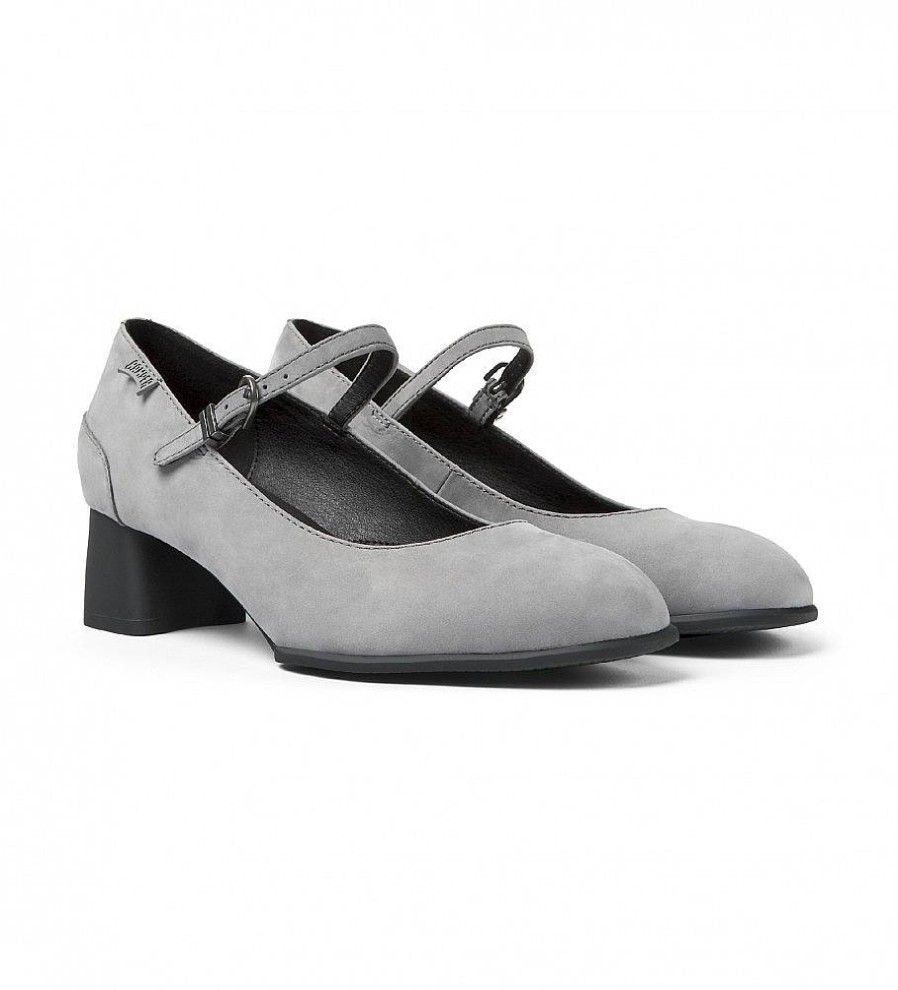 Mujer Camper Zapatos | Zapatos De Piel Katie Gris